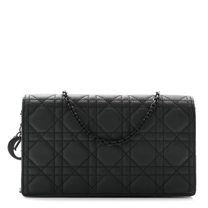 Christian Dior Ultra Matte Calfskin Cannage Lady Dior Clutch Black 1 of 14