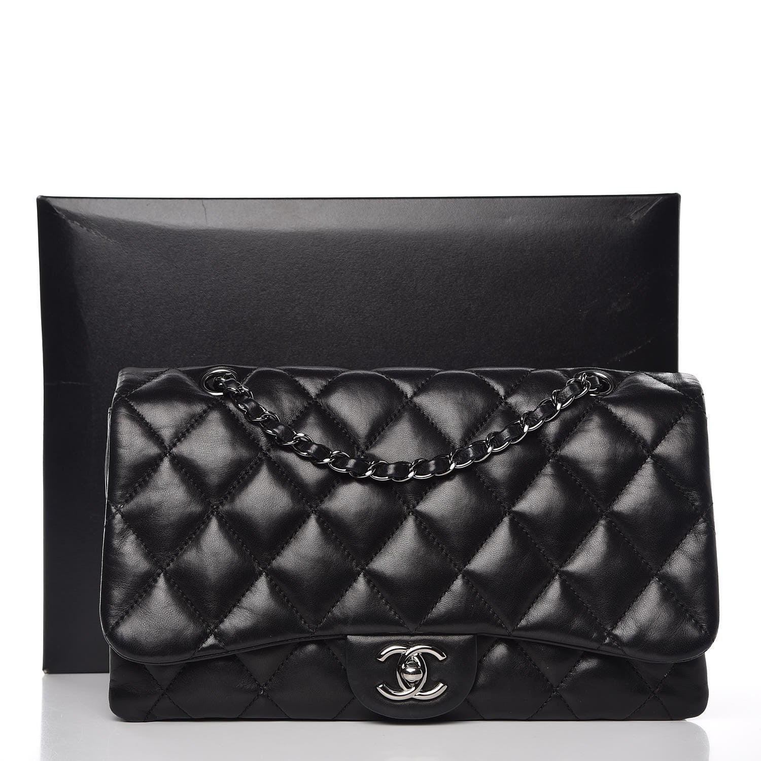 Chanel Lambskin Quilted 3 Accordion Flap Bag Black 15 of 15