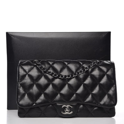 Chanel Lambskin Quilted 3 Accordion Flap Bag Black 15 of 15