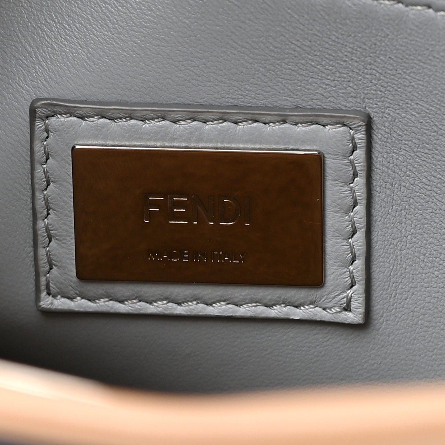 Vitello Seta Shiny Nappa Medium Peekaboo Iconic Satchel Cuoio Ardesia