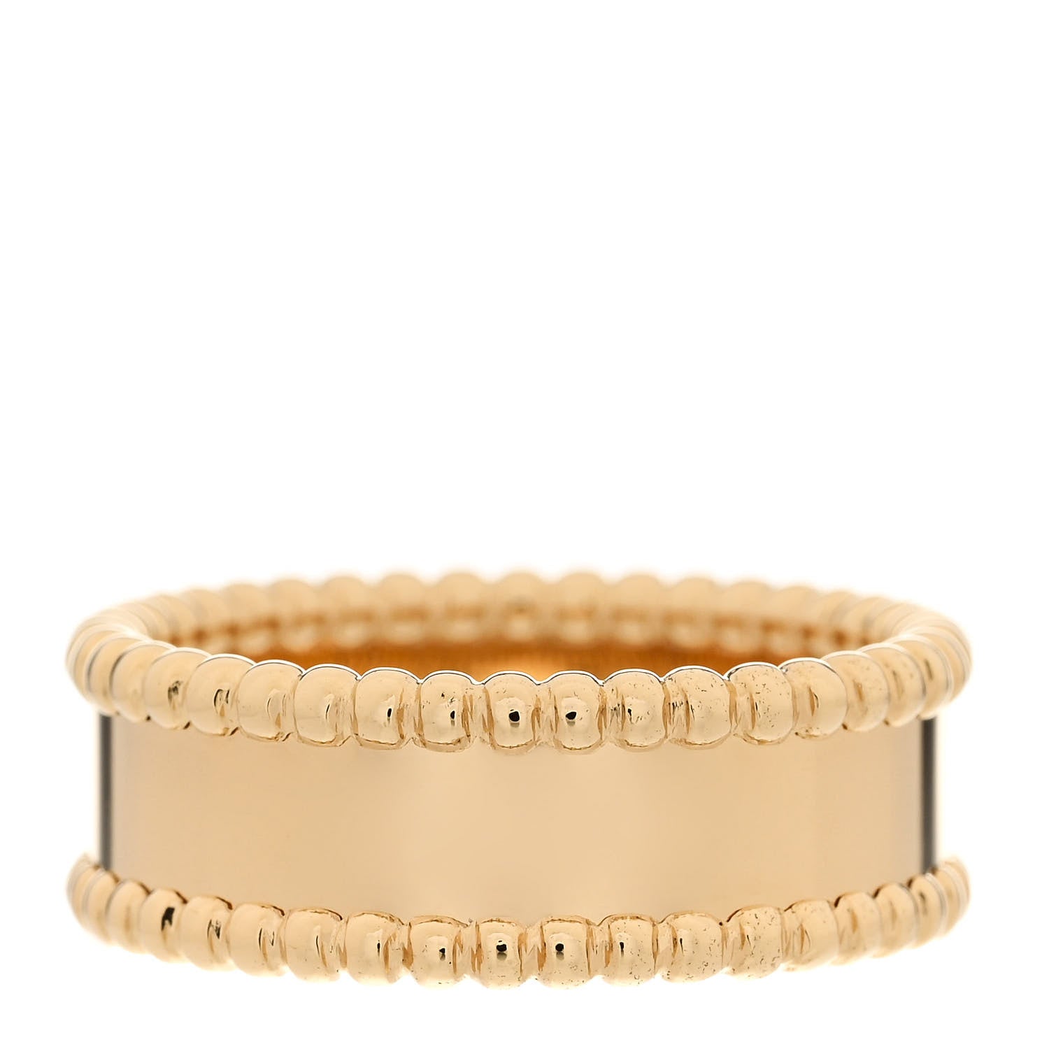 Van Cleef & Arpels 18K Yellow Gold Perlee Signature Ring 59 8.75