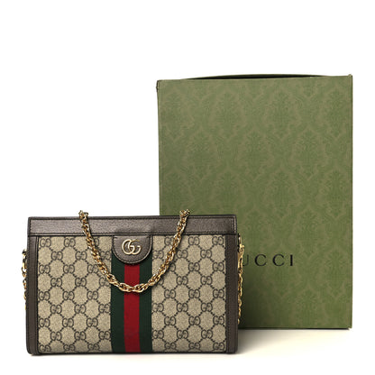 Gucci GG Supreme Monogram Web Small Ophidia Chain Shoulder Bag Brown 12 of 12