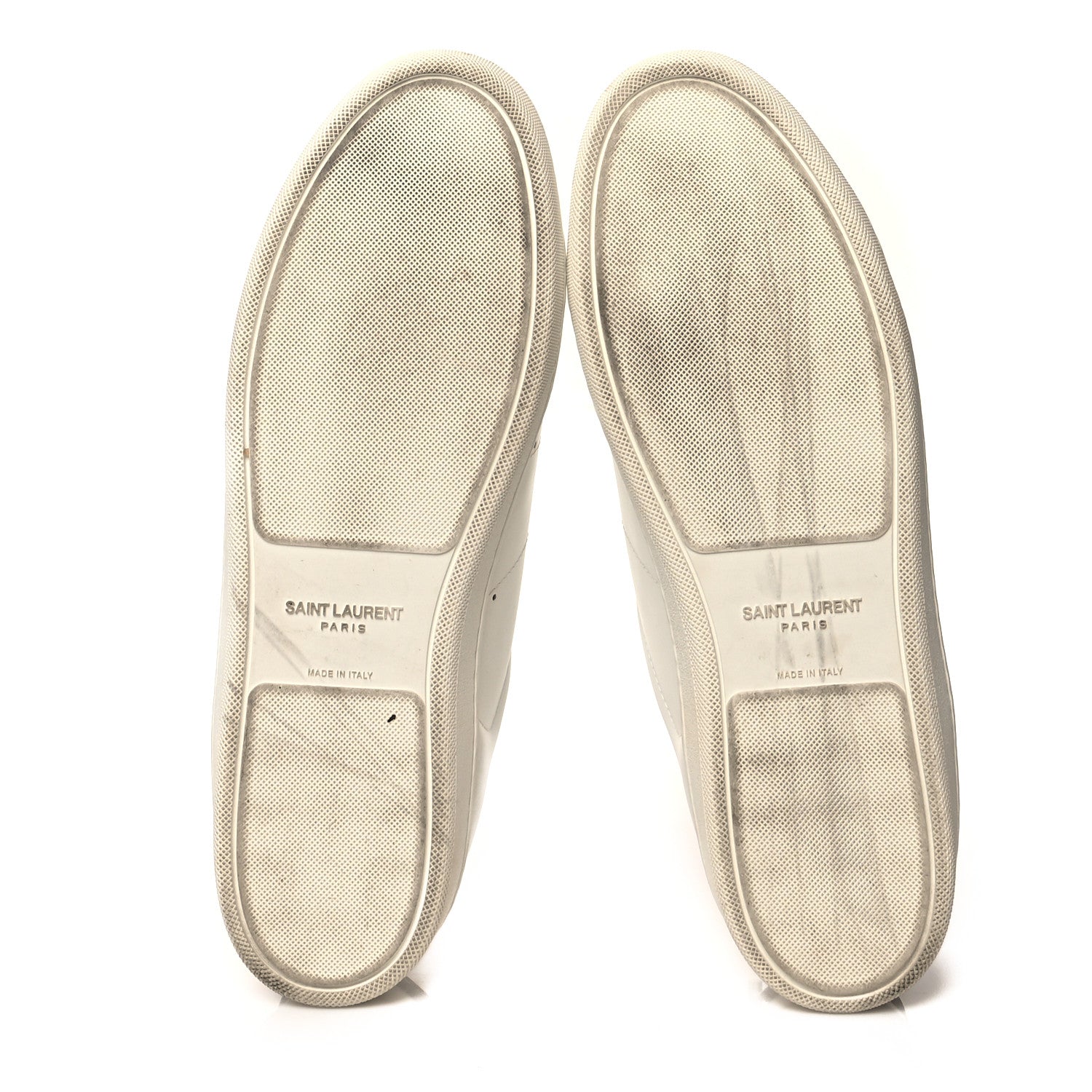 Saint Laurent Calfskin Metallic Ayers Signature Court Lips Sneakers 40.5 Optic White 6 of 12