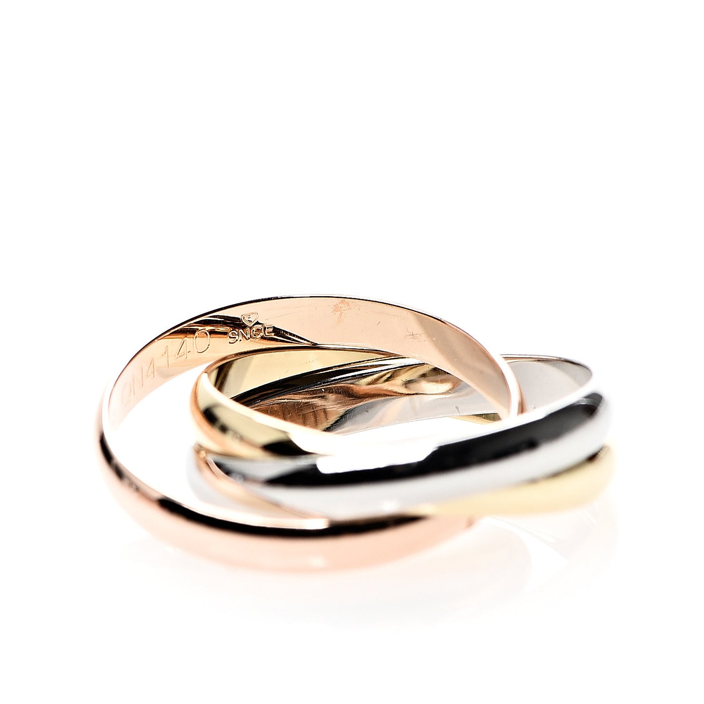 18K Pink Yellow White Gold Trinity Ring 51 5.75