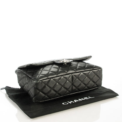 Chanel Washed Lambskin Quilted Jumbo Single Flap Bijoux Chain Black 4 of 8