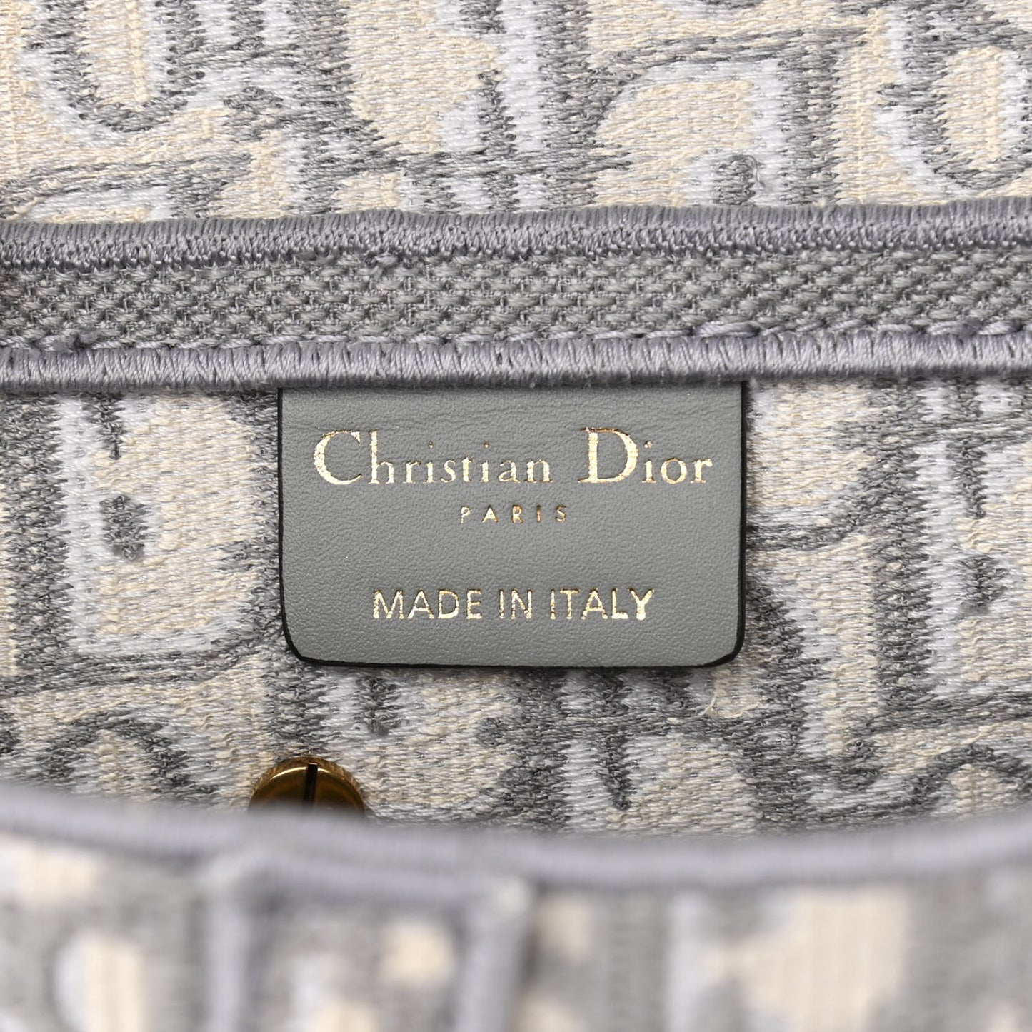 Oblique Embroidered Saddle Bag Gray