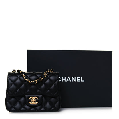 Chanel Lambskin Quilted Mini Square Flap Black 10 of 10