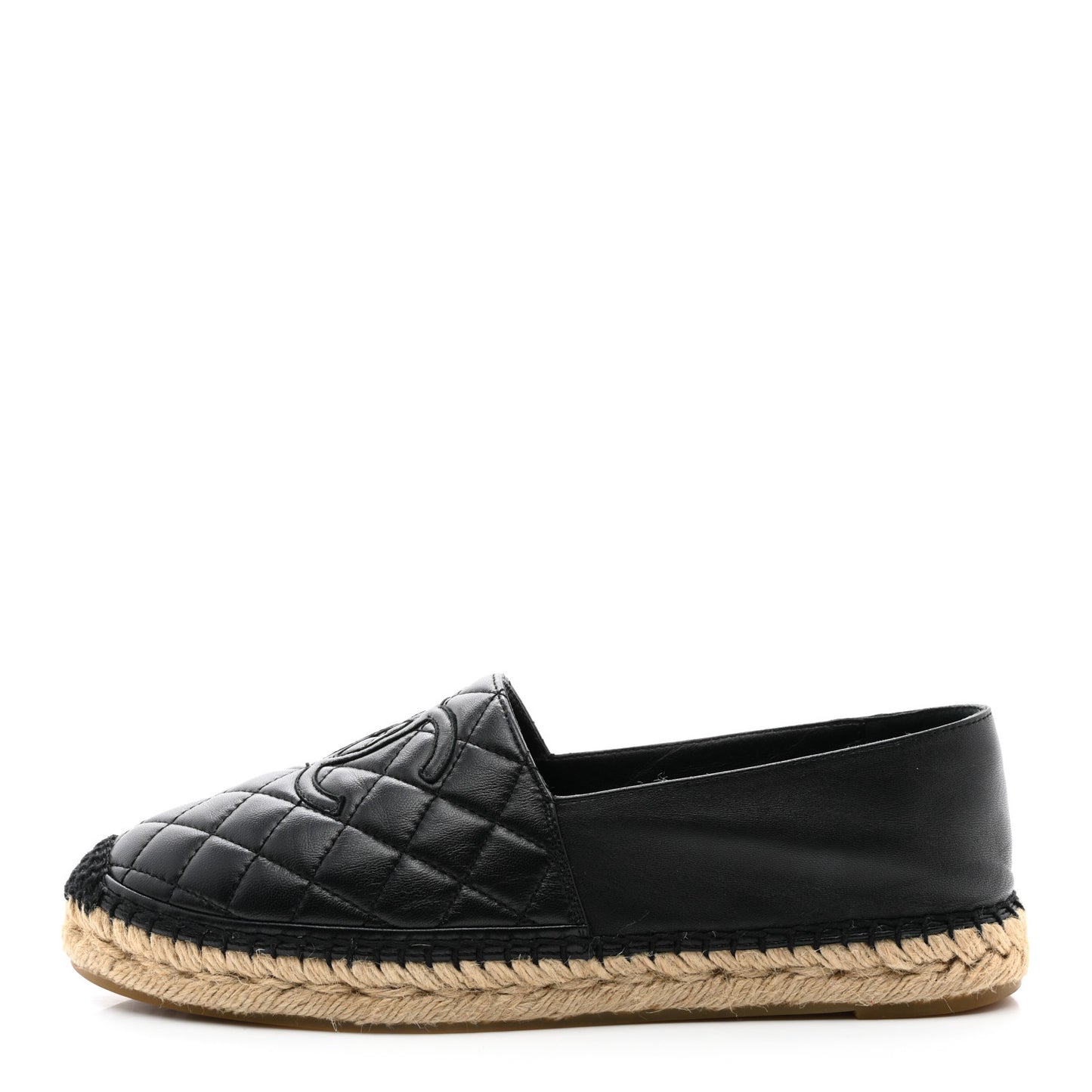 Lambskin Quilted CC Espadrilles 40 Black