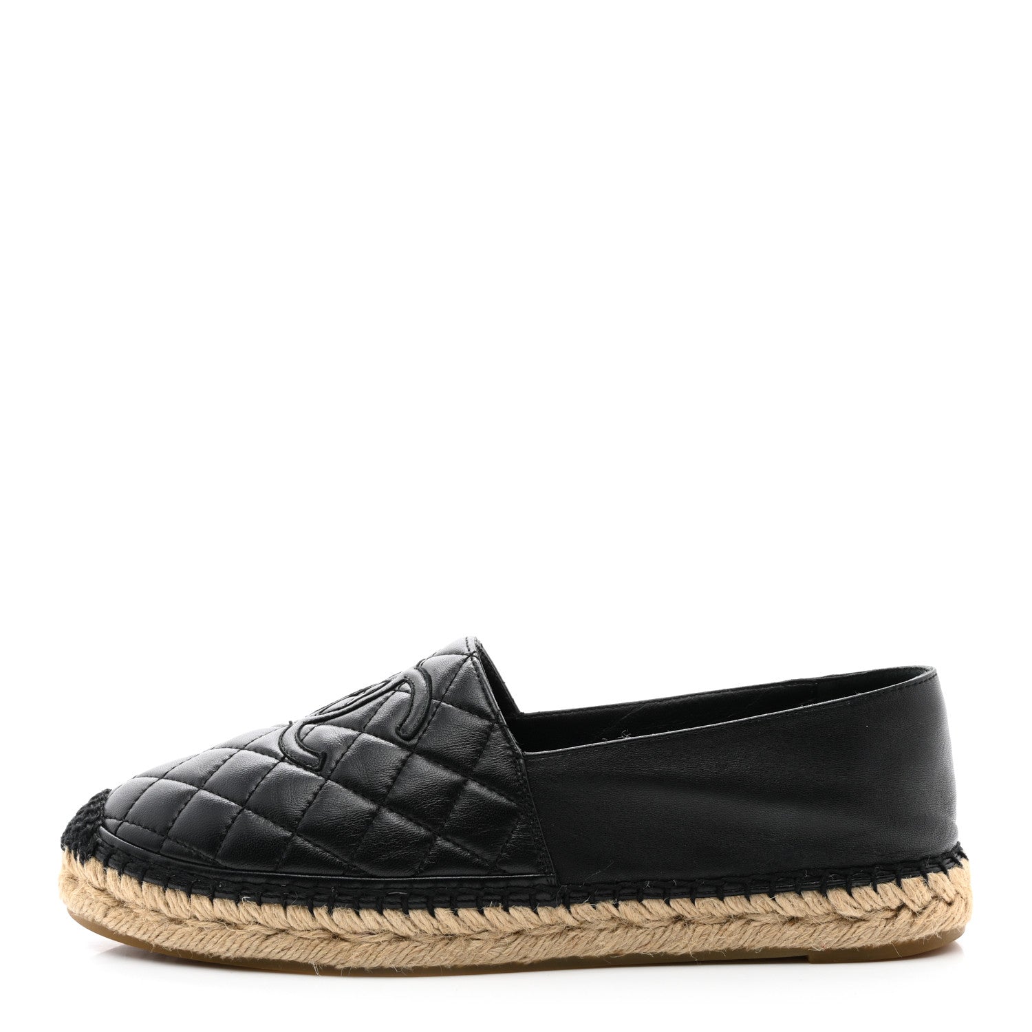 Chanel Lambskin Quilted CC Espadrilles 40 Black 1 of 10