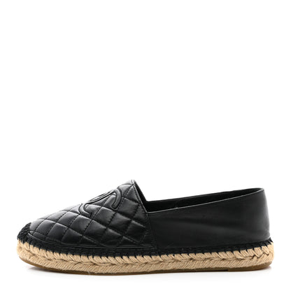 Chanel Lambskin Quilted CC Espadrilles 40 Black 1 of 10