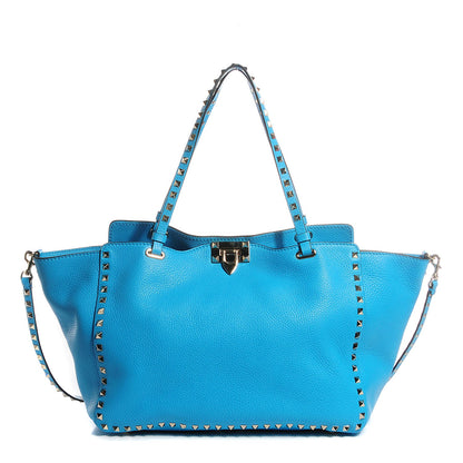 Valentino Garavani Pebbled Calfskin Medium Rockstud Tote Parrot 1 of 8