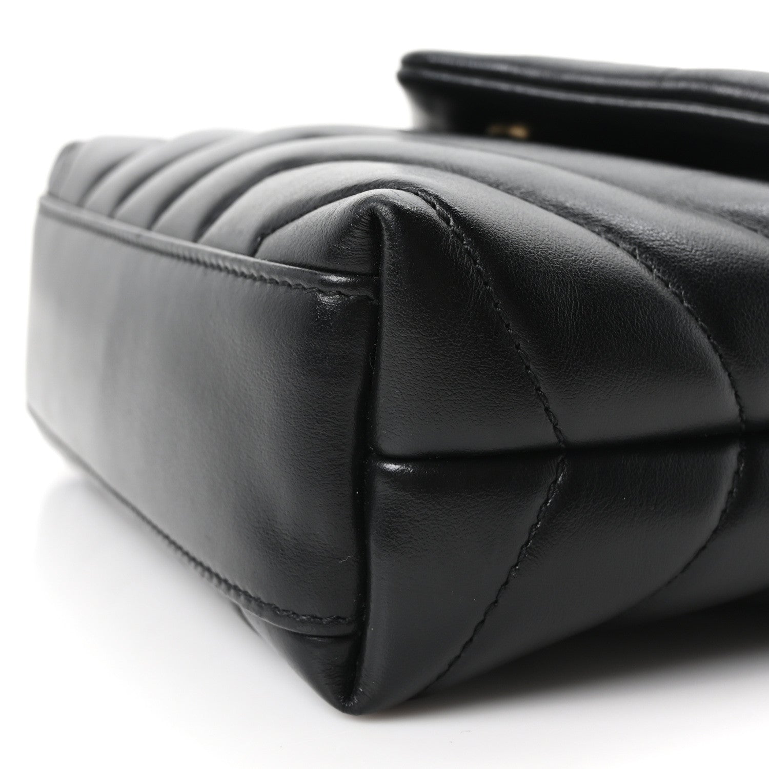 Saint Laurent Calfskin Y Quilted Monogram Toy Loulou Crossbody Bag Black 10 of 10