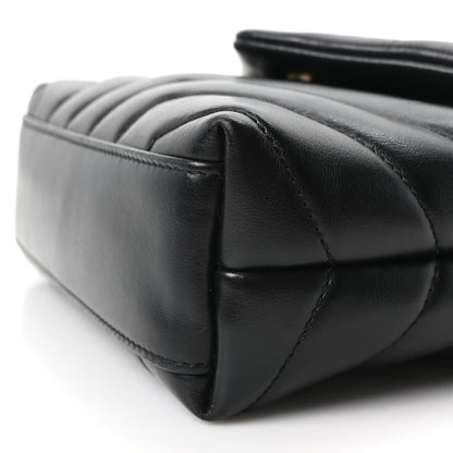 Saint Laurent Calfskin Y Quilted Monogram Toy Loulou Crossbody Bag Black 10 of 10
