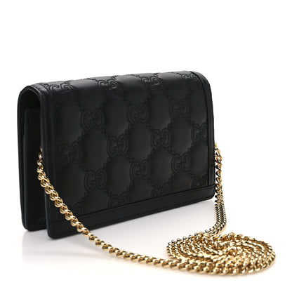 Gucci Calfskin GG Matelasse Chain Wallet Black 3 of 9