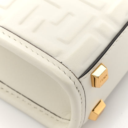 Fendi Vitello Plexiglass FF Embossed Mini Fendi Sunshine Shopper Tote White 11 of 11