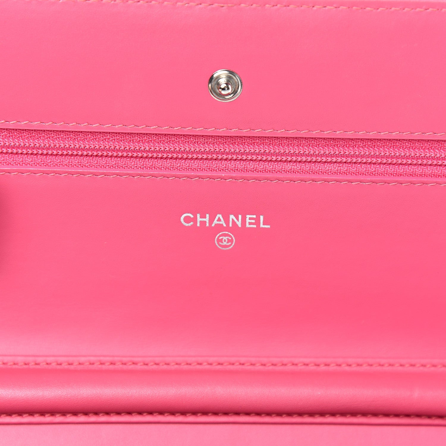 Chanel Patent Quilted Wallet On Chain WOC Fuchsia 5 of 14