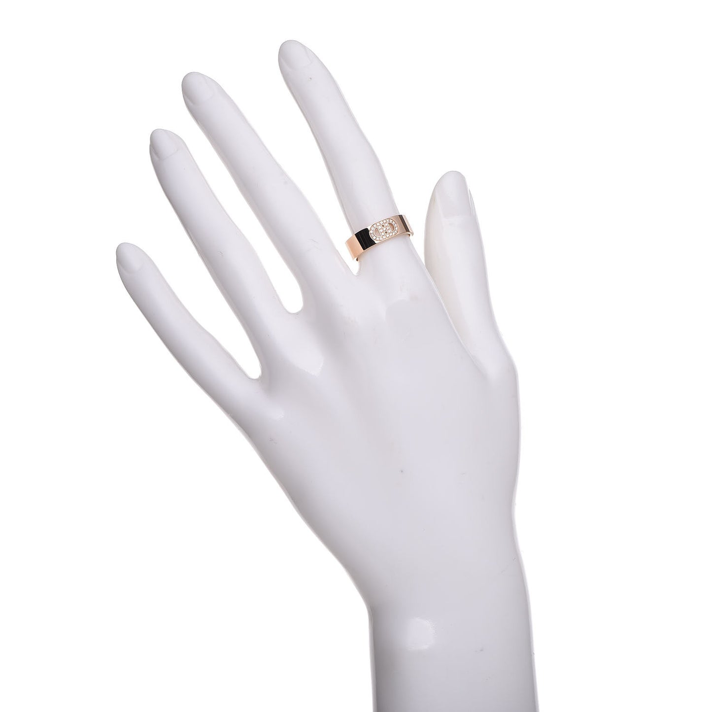 18K Rose Gold Diamond PM H D'Ancre Ring 51 5.75