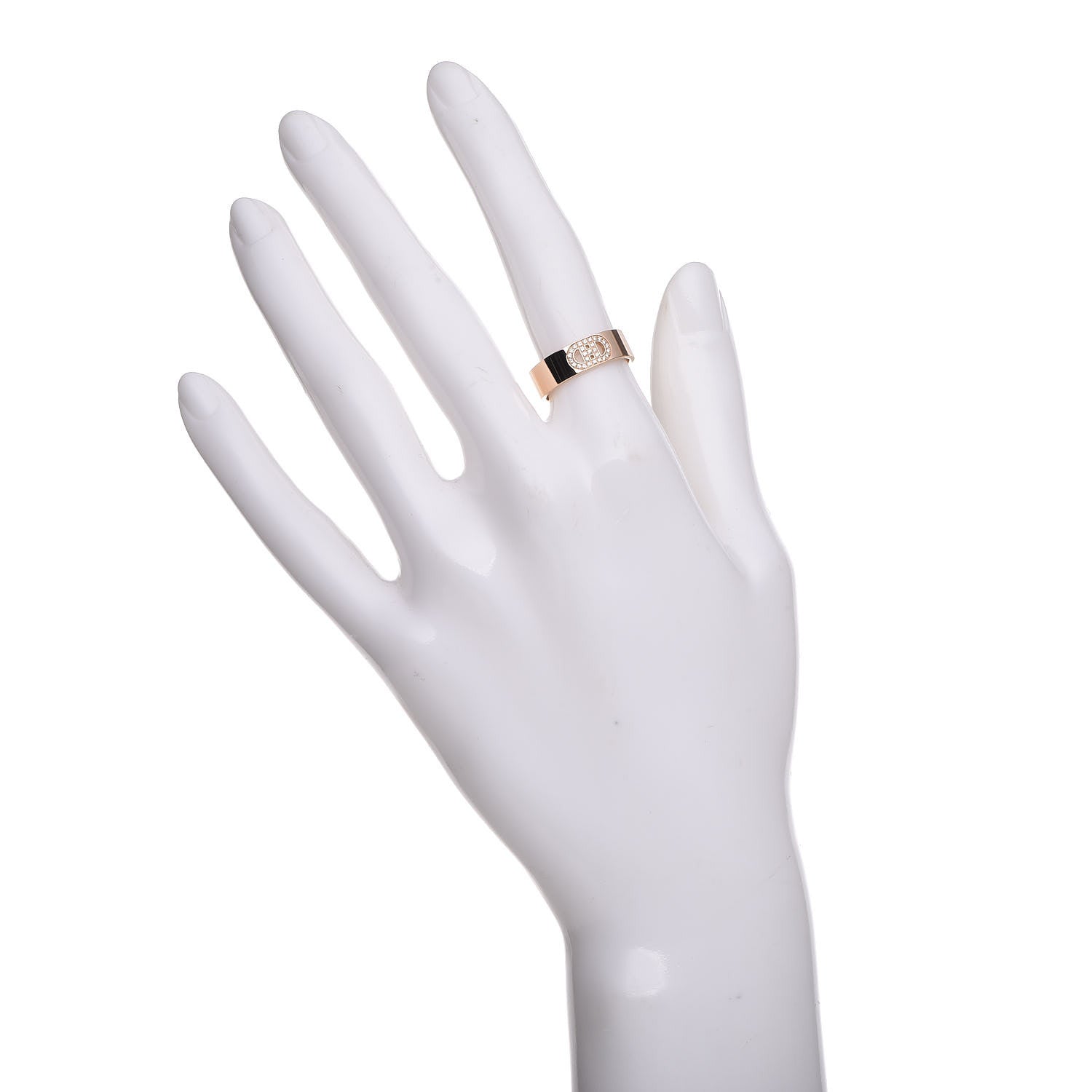 Hermes 18K Rose Gold Diamond PM H D'Ancre Ring 51 5.75 2 of 4