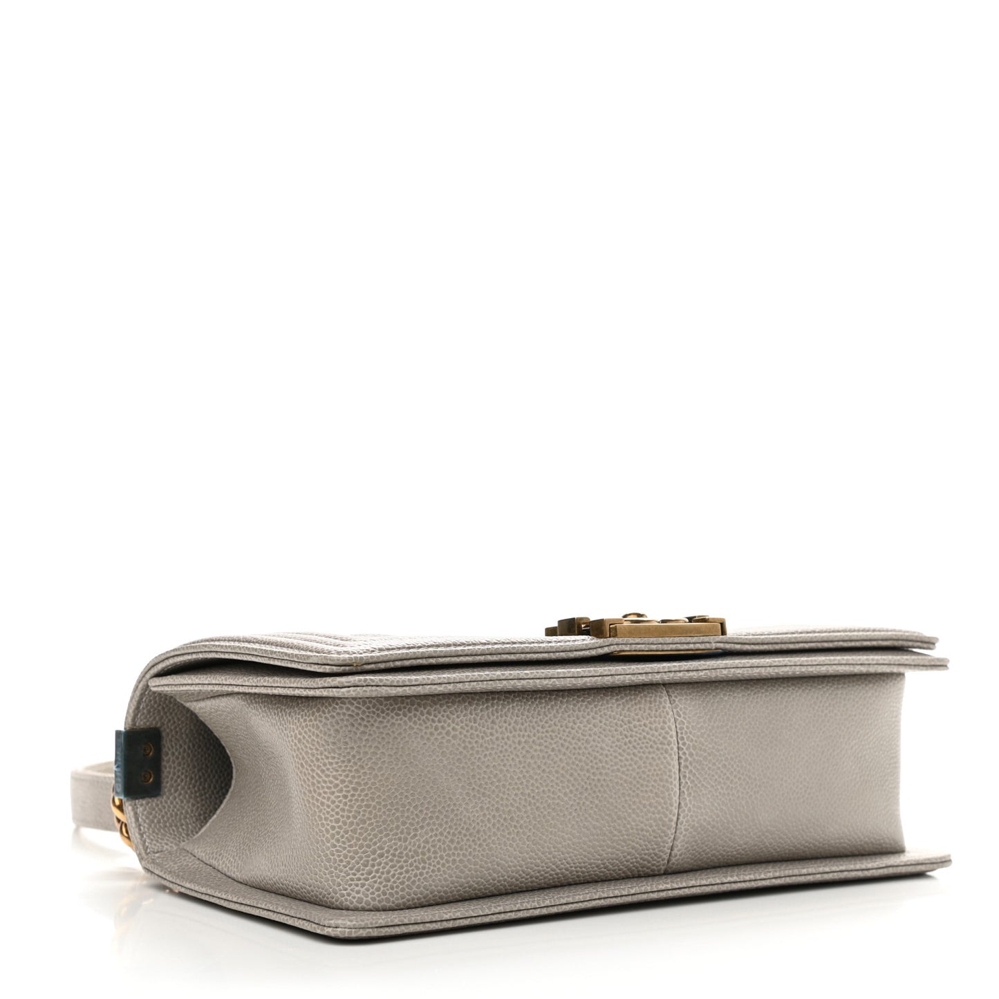 Caviar Quilted Medium Boy Flap Light Grey