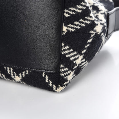 Burberry Wool Plaid Check Small Shoulder Bag Black 12 of 14