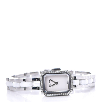 Chanel Stainless Steel Ceramic Diamond Bezel 16mm Chain Premiere Quartz Watch White 3 of 5