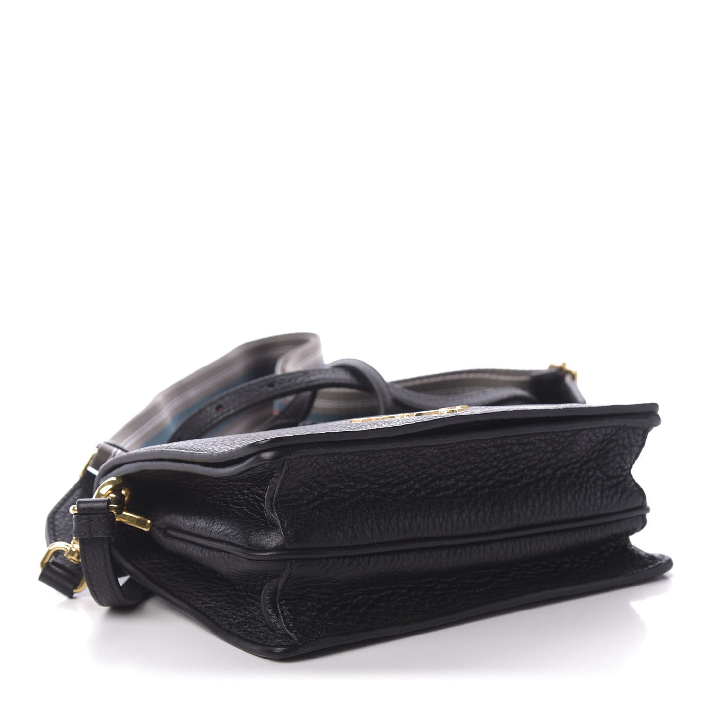 Vitello Daino Flap Crossbody Black