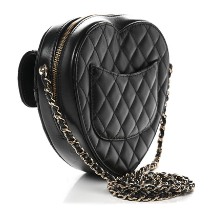 Chanel Lambskin Quilted CC In Love Heart Bag Black 3 of 11