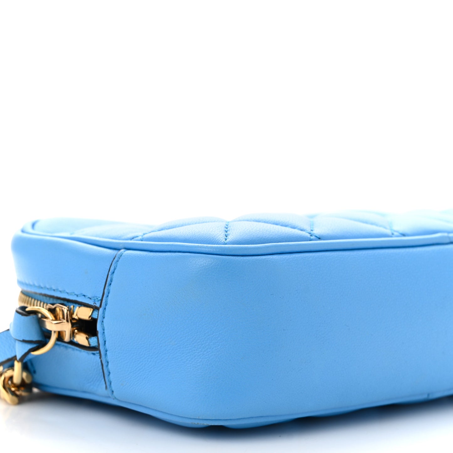 Nappa Quilted Medusa Camera Bag Blue