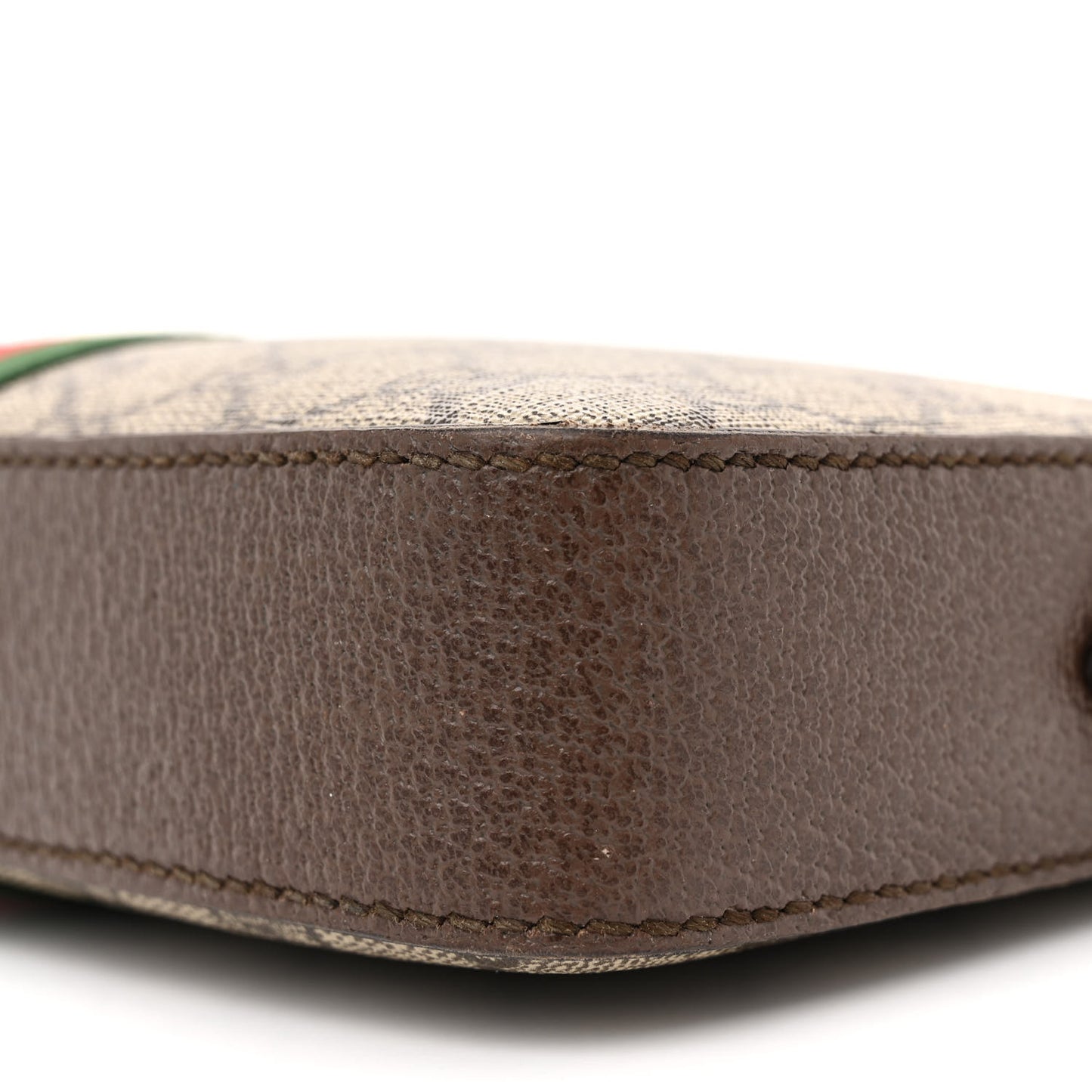 GG Supreme Monogram Textured Dollar Calfskin Web Ophidia Wristlet Shoulder Bag Beige Ebony New Acero