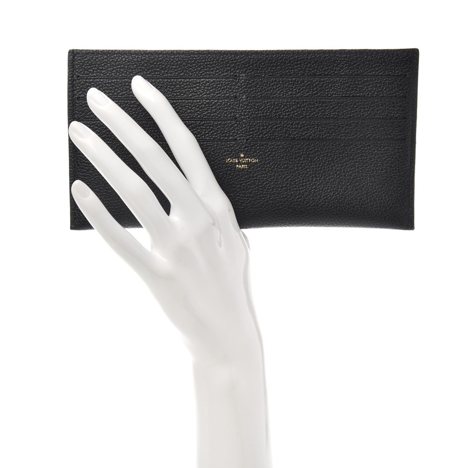 Louis Vuitton Calfskin Felicie Chain Wallet Card Holder Insert Black 2 of 6