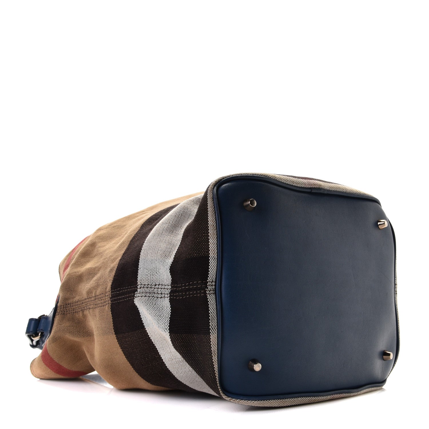 Burberry Canvas Mega Check Medium Ashby Hobo Blue 3 of 12