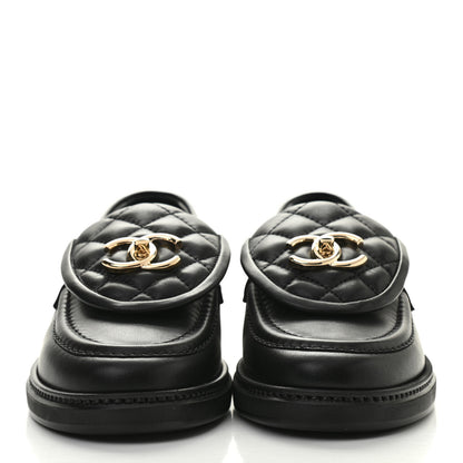 Chanel Lambskin Quilted CC Turnlock Loafers 36 Black 2 of 10