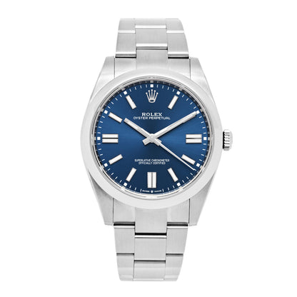 Rolex Stainless Steel 41mm Oyster Perpetual Watch Bright Blue 124300 1 of 5