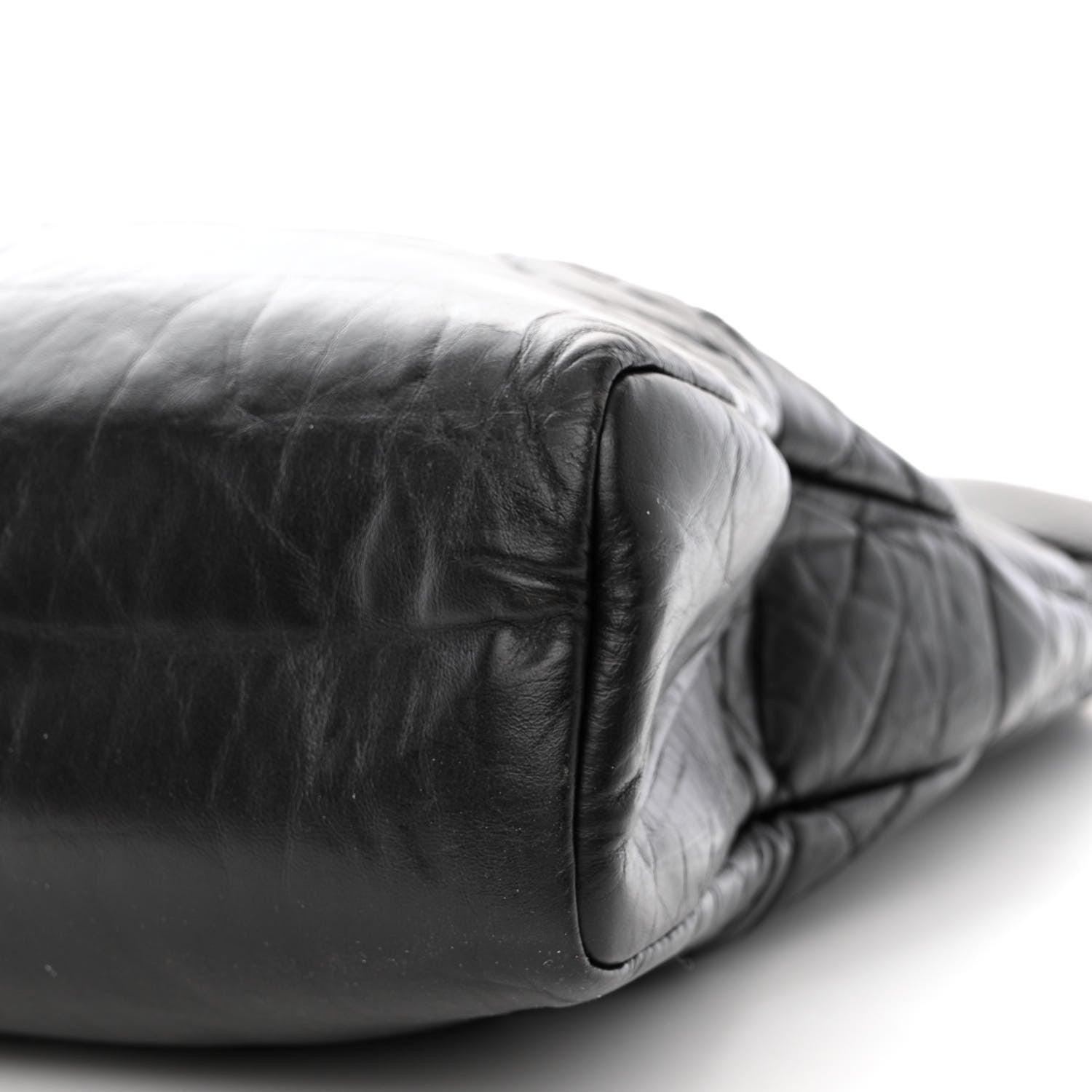 Chanel Shiny Crumpled Calfskin Quilted Large 31 Shopping Bag Black 10 of 10