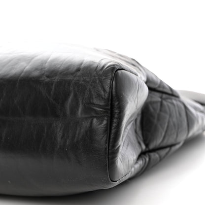 Chanel Shiny Crumpled Calfskin Quilted Large 31 Shopping Bag Black 10 of 10