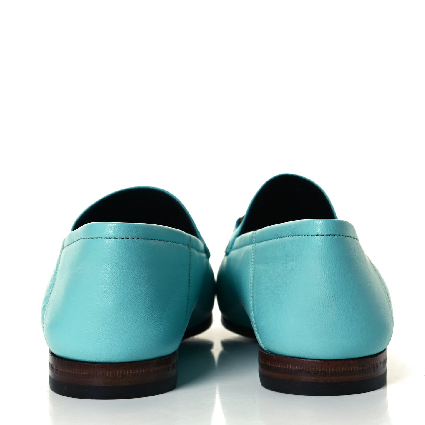 Lambskin Womens Brixton Horsebit Loafers 37.5 New Acquamarine