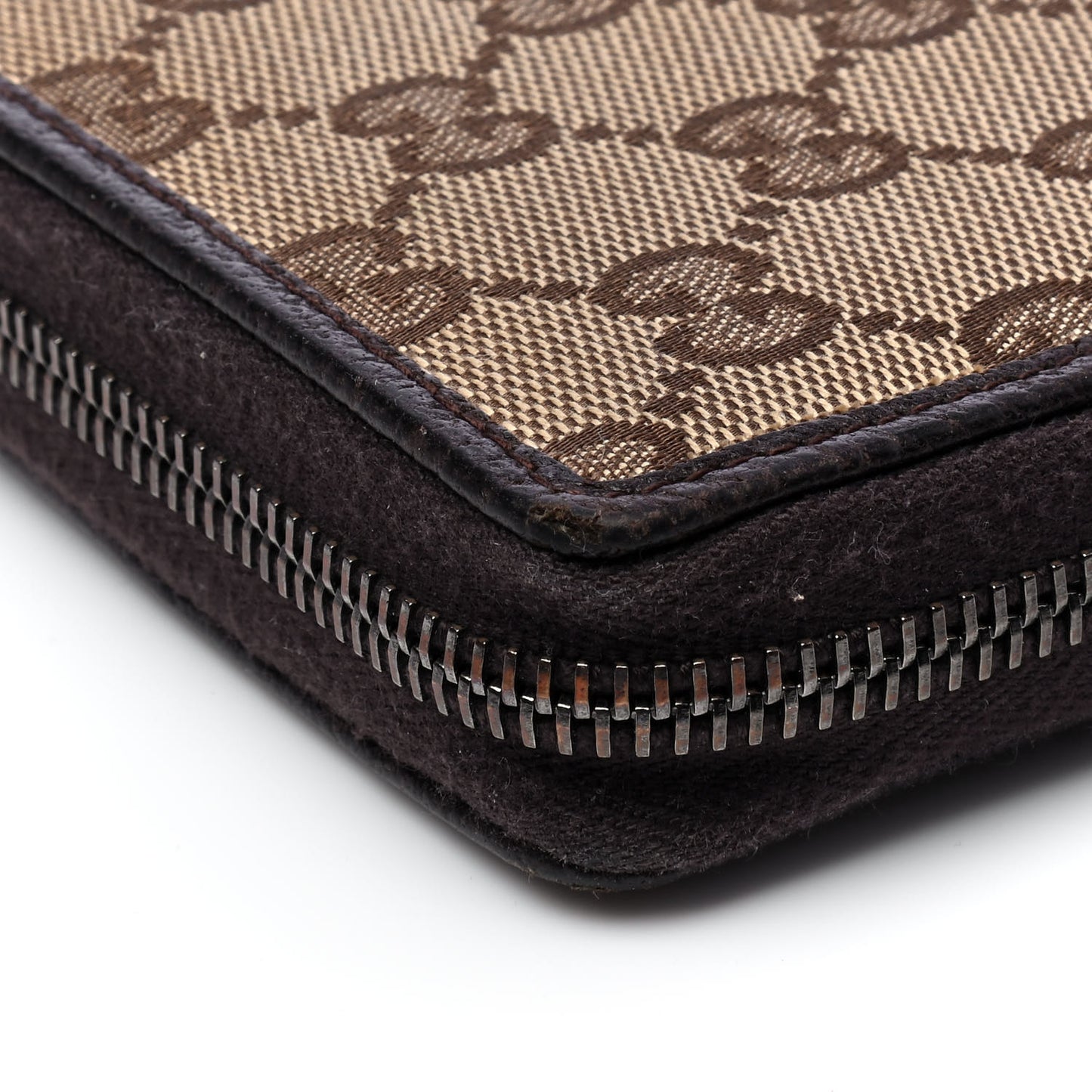 Monogram Metal Bar Zip Around Wallet Dark Brown