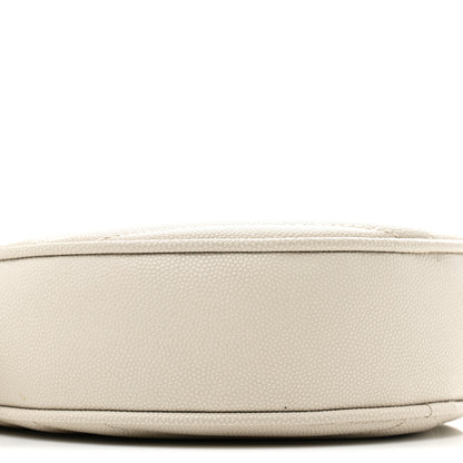 Saint Laurent Grain De Poudre Matelasse Chevron Quilted Round Vinyle Camera Bag Crema Soft 9 of 10