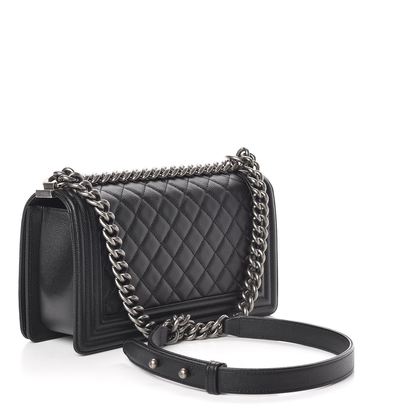 Caviar Quilted Medium Boy Flap Black