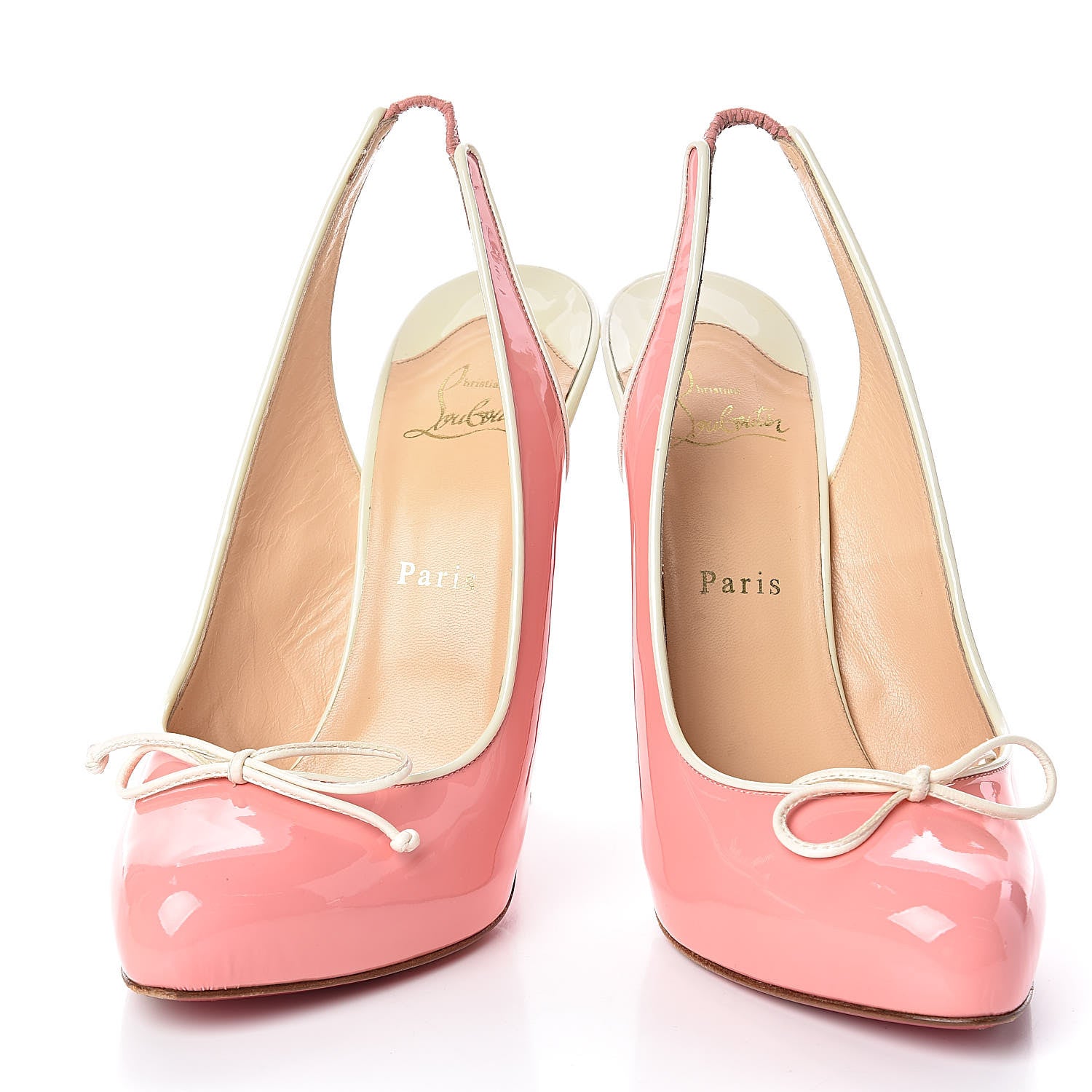 Christian Louboutin Patent Georgineta 120 Platform Slingback Pumps 40 Guimauve 9 of 10