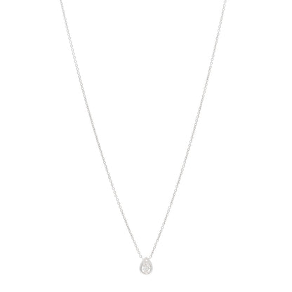 Roberto Coin 18K White Gold Diamond .20ct Pear Cut Pendant Necklace 1 of 4