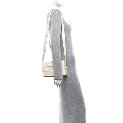 Bottega Veneta Lambskin Maxi Intrecciato Cassette Crossbody Bag White 2 of 9