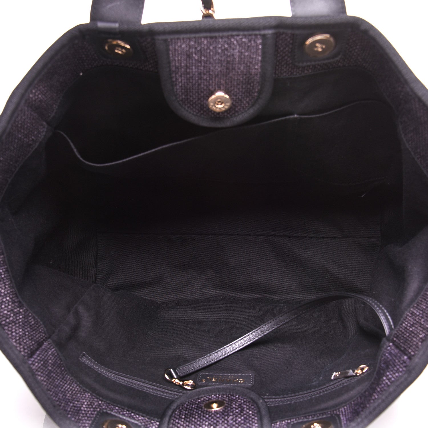 Chanel Woven Straw Raffia Medium Deauville Tote Navy 5 of 14