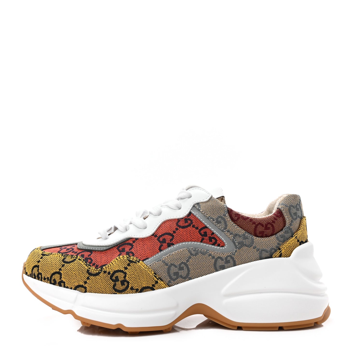 Monogram Multicolor Demetra Womens Rhyton Sneakers 36.5 Yellow Blue Great White Tabasco