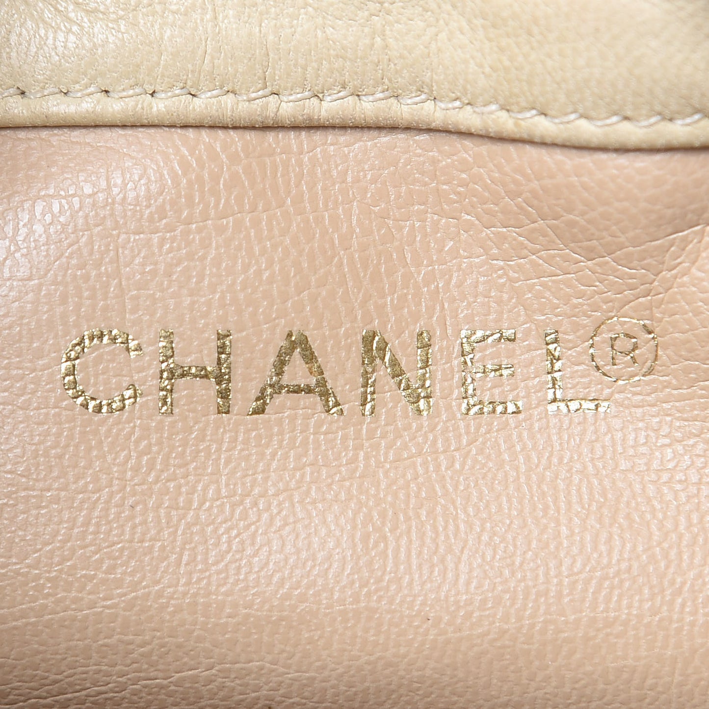 Lambskin Mini CC Drawstring Bag Beige Clair