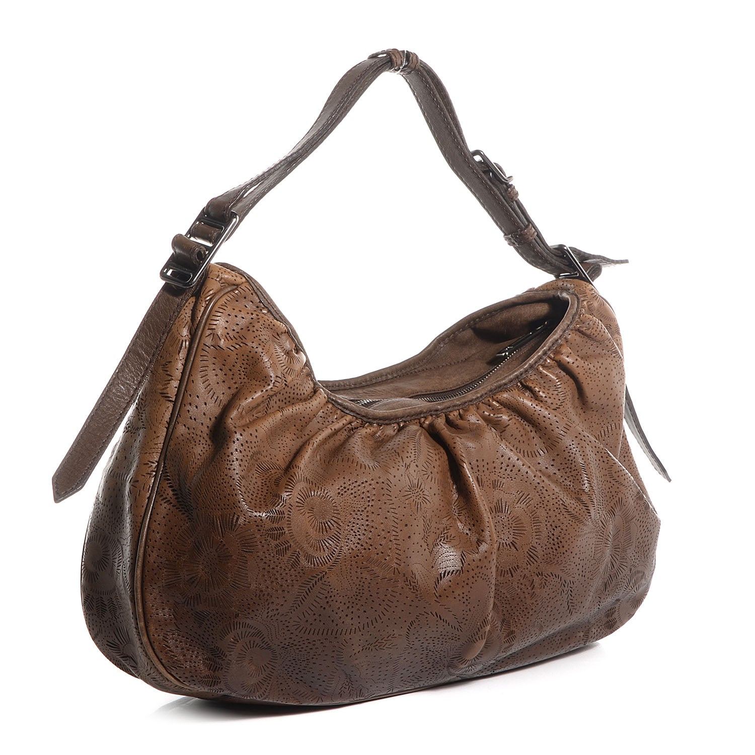 Burberry Lace Leather Avondale Hobo Degrade Brown 3 of 10