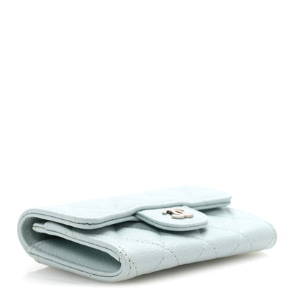 Chanel Caviar Quilted Flap Card Holder Wallet Light Blue 4 of 7