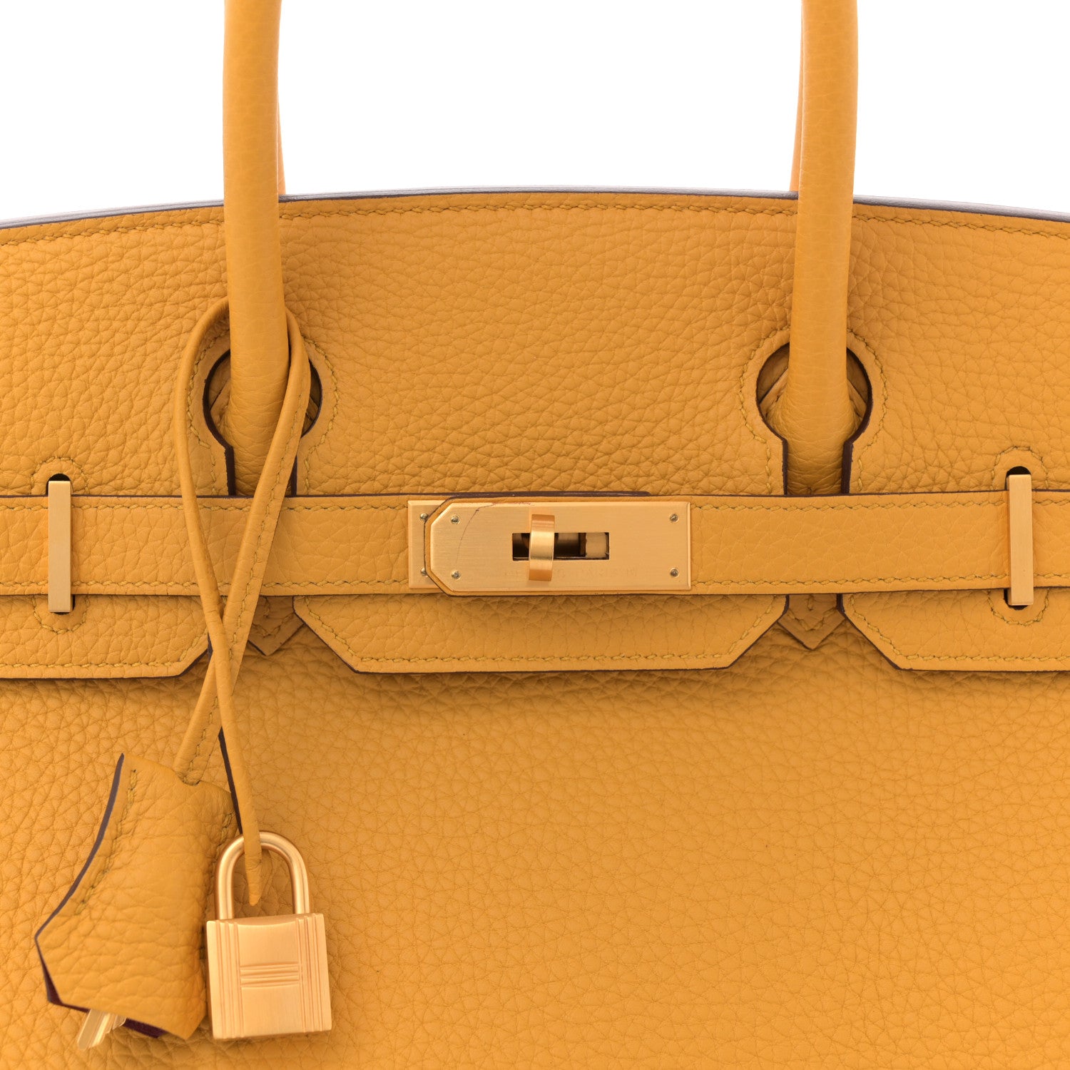 Hermes Togo Horseshoe Birkin 30 Jaune Ambre Rubis 8 of 11