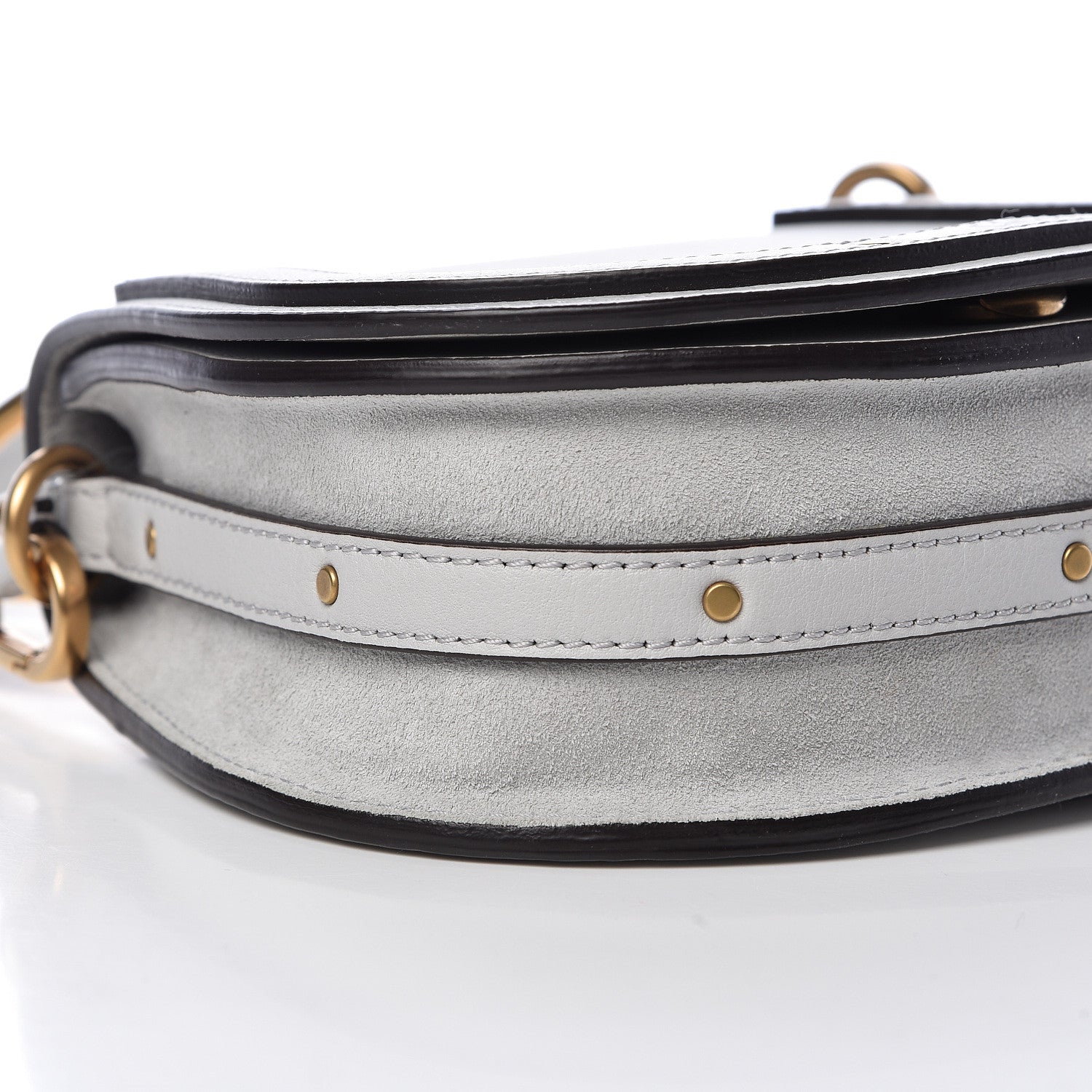 Chloe Calfskin Suede Small Nile Bracelet Bag Airy Grey 8 of 12