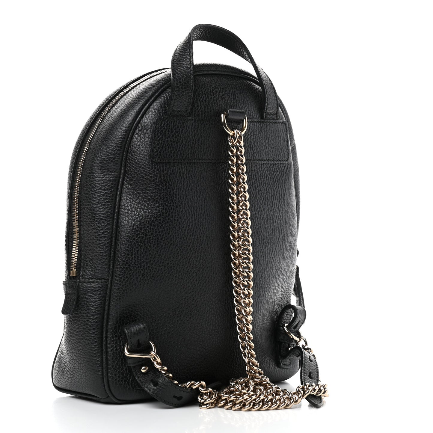 Pebbled Calfskin Soho Chain Backpack Black